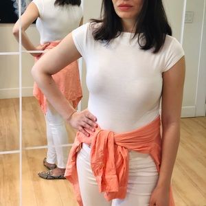 White mock neck bodysuit